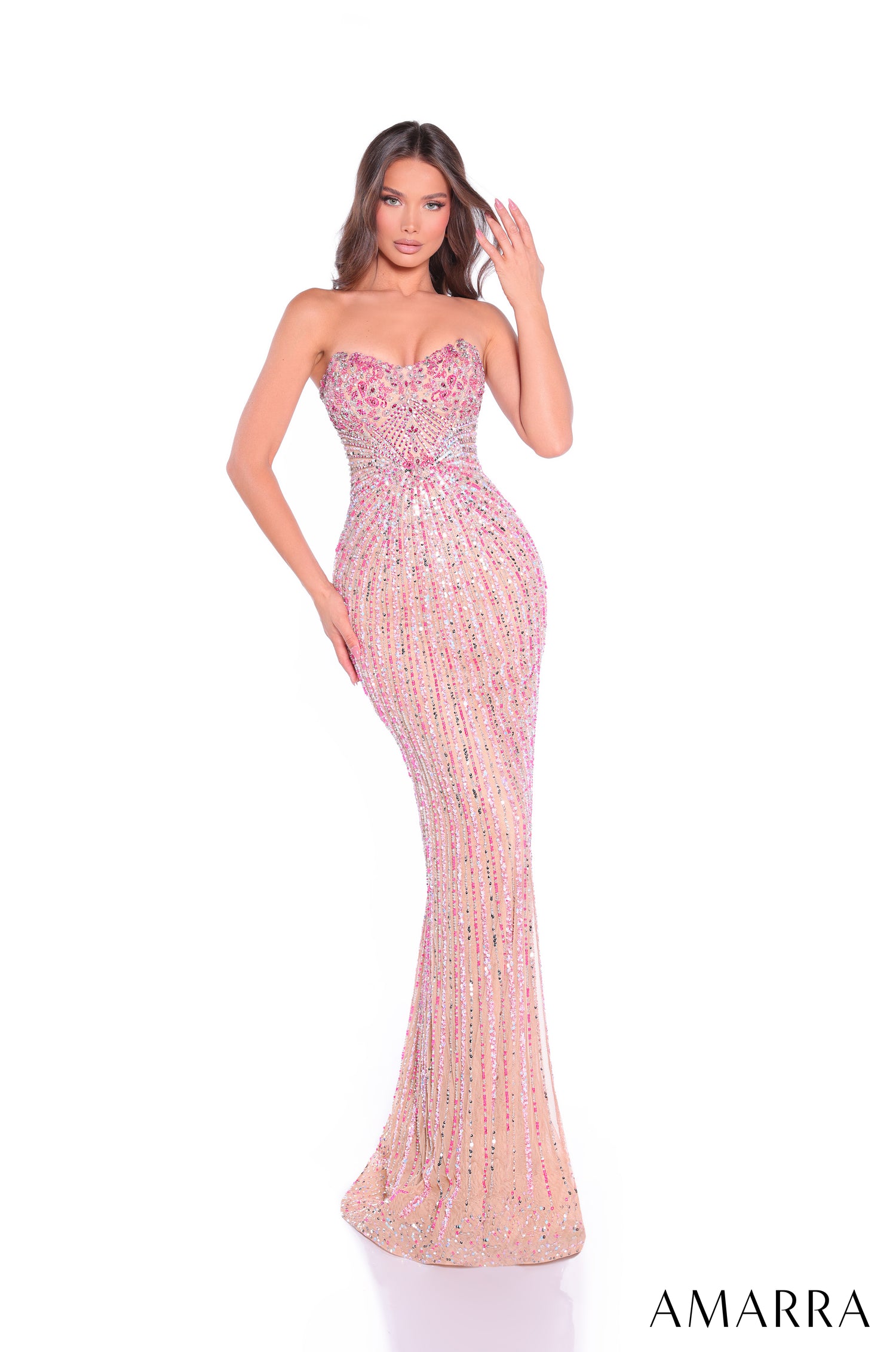 Amarra 89089 | Strapless Fully Beaded Lace-Up Back Prom Gown AMARRA Amarra 89089 | Strapless Fully Beaded Lace-Up Back Prom Gown AMARRA