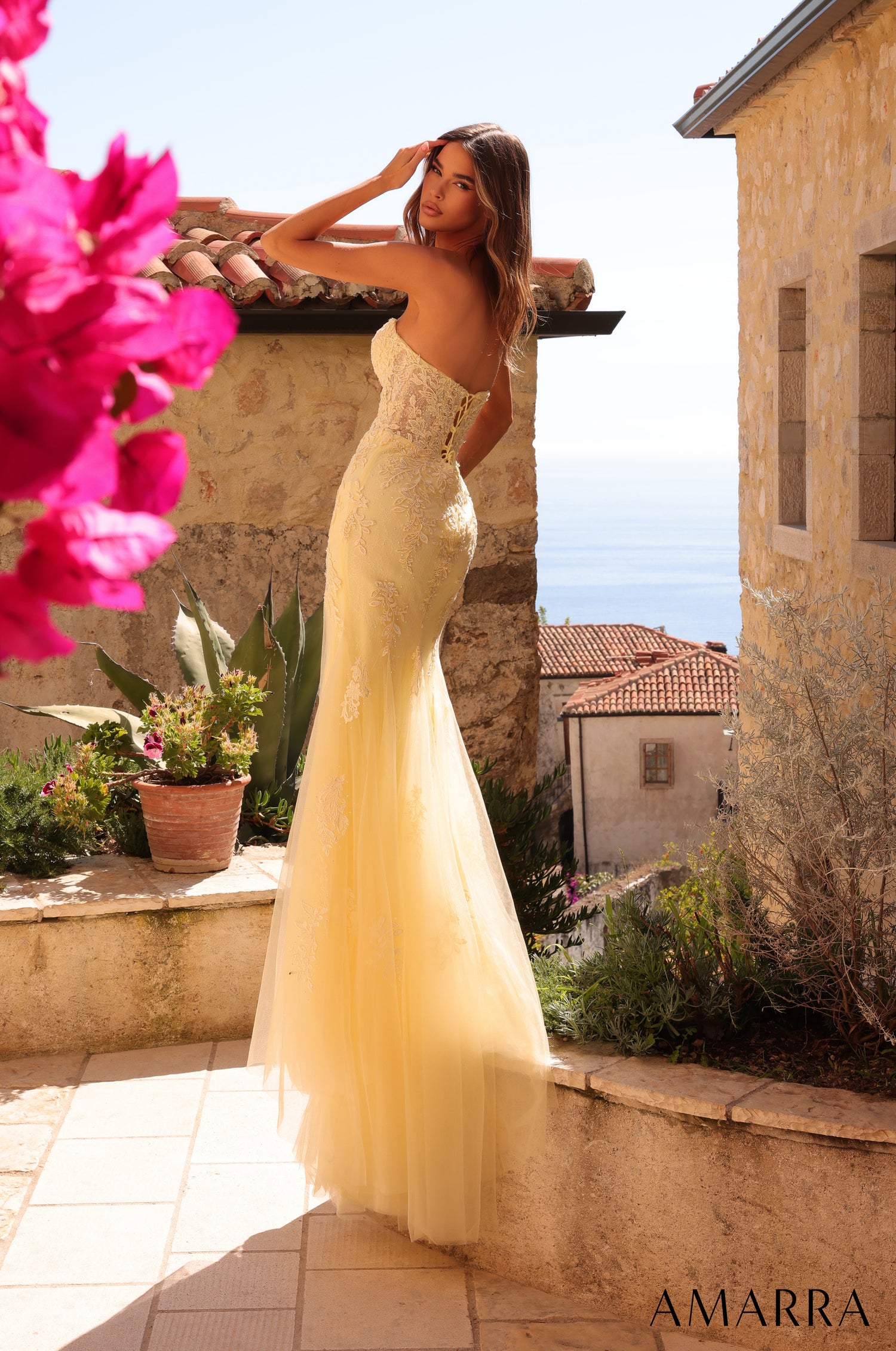 Amarra 89331 | Sweetheart Lace Appliqu Cutouts Prom Gown AMARRA Amarra 89331 | Sweetheart Lace Appliqu Cutouts Prom Gown AMARRA