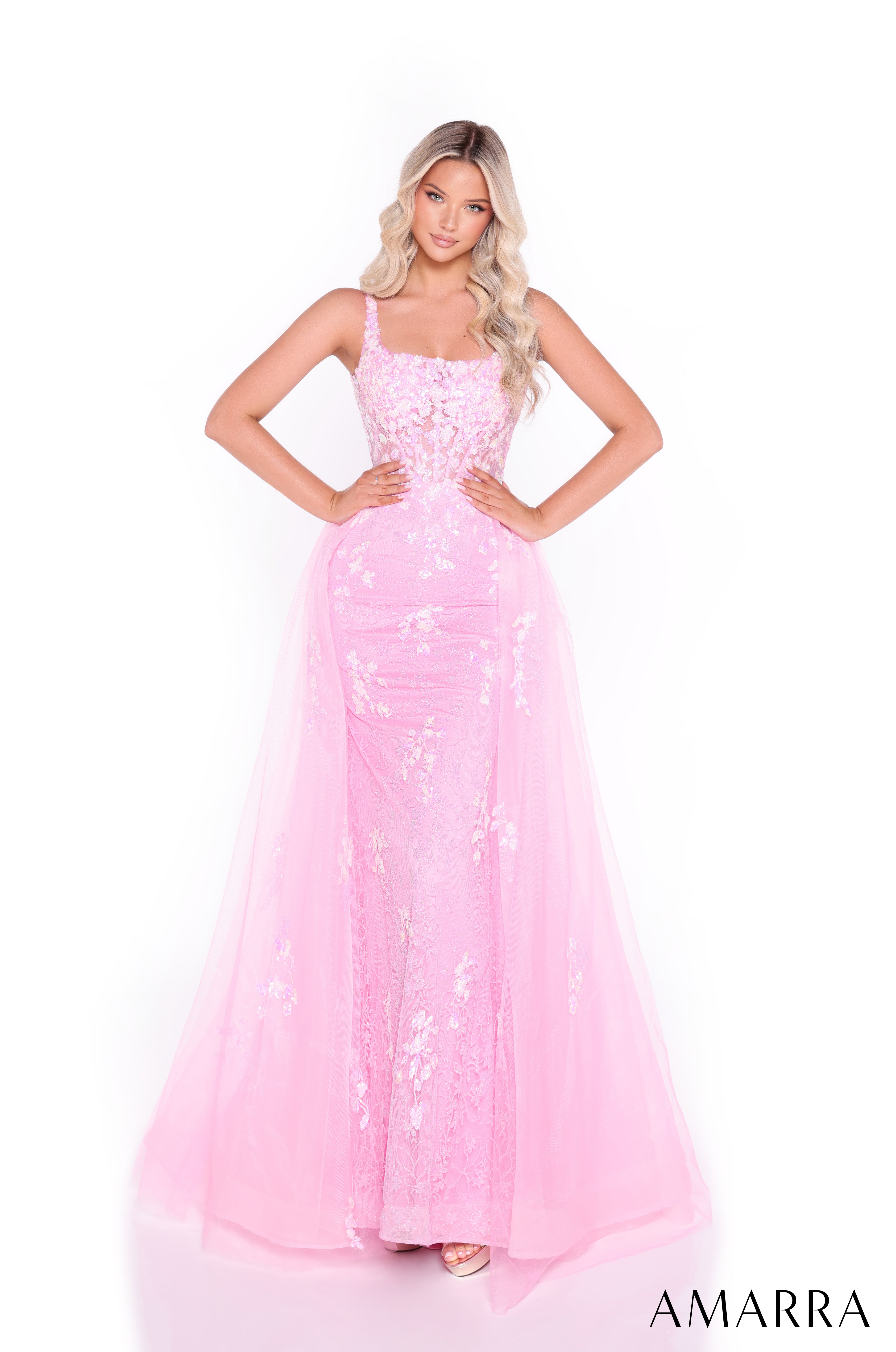 Amarra 89373 | Floral Appliqué Open Back Prom Gown – AMARRA