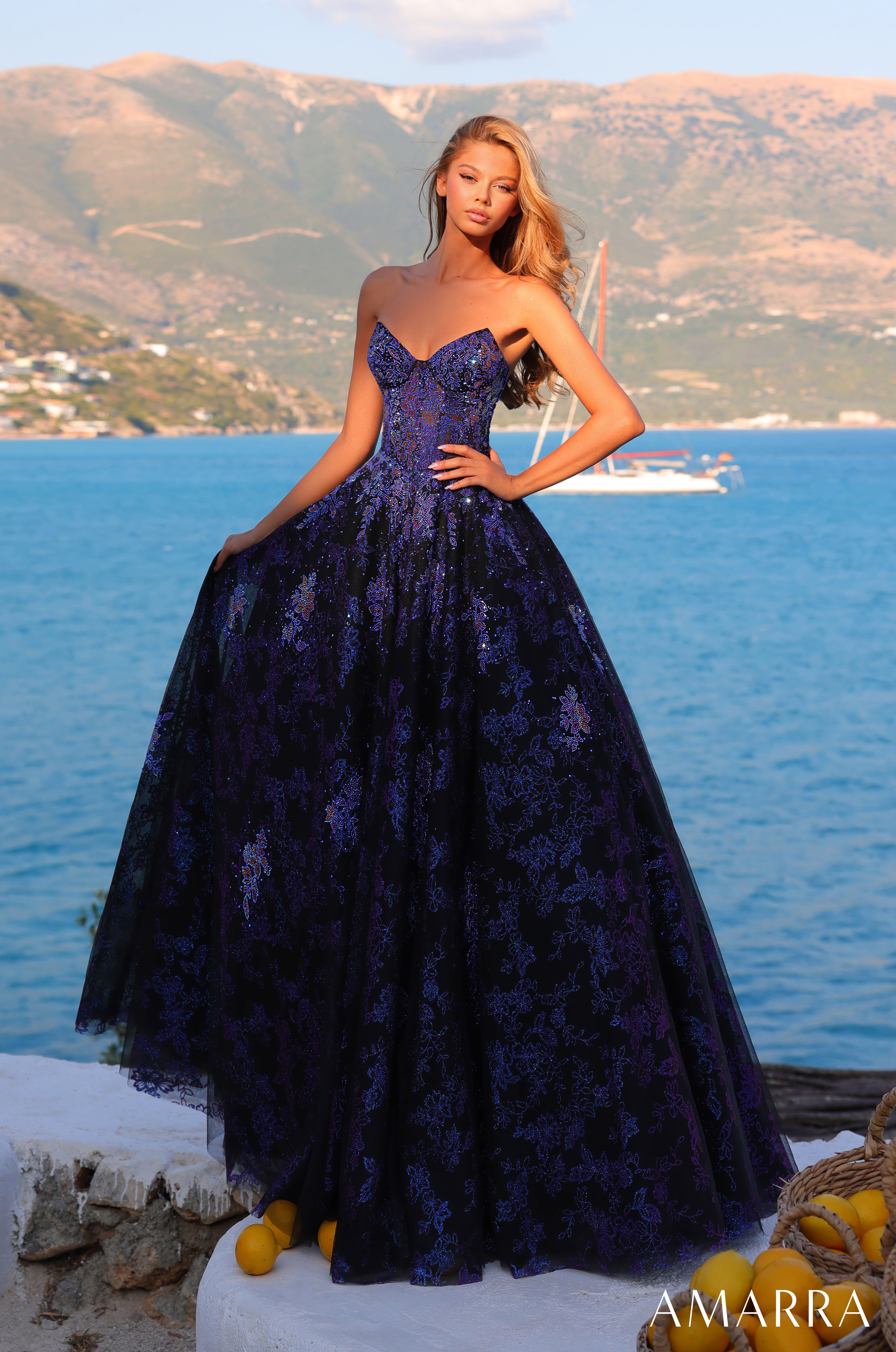 Amarra 89415 | Strapless Sweetheart Ball Lace-Up Prom Gown – AMARRA