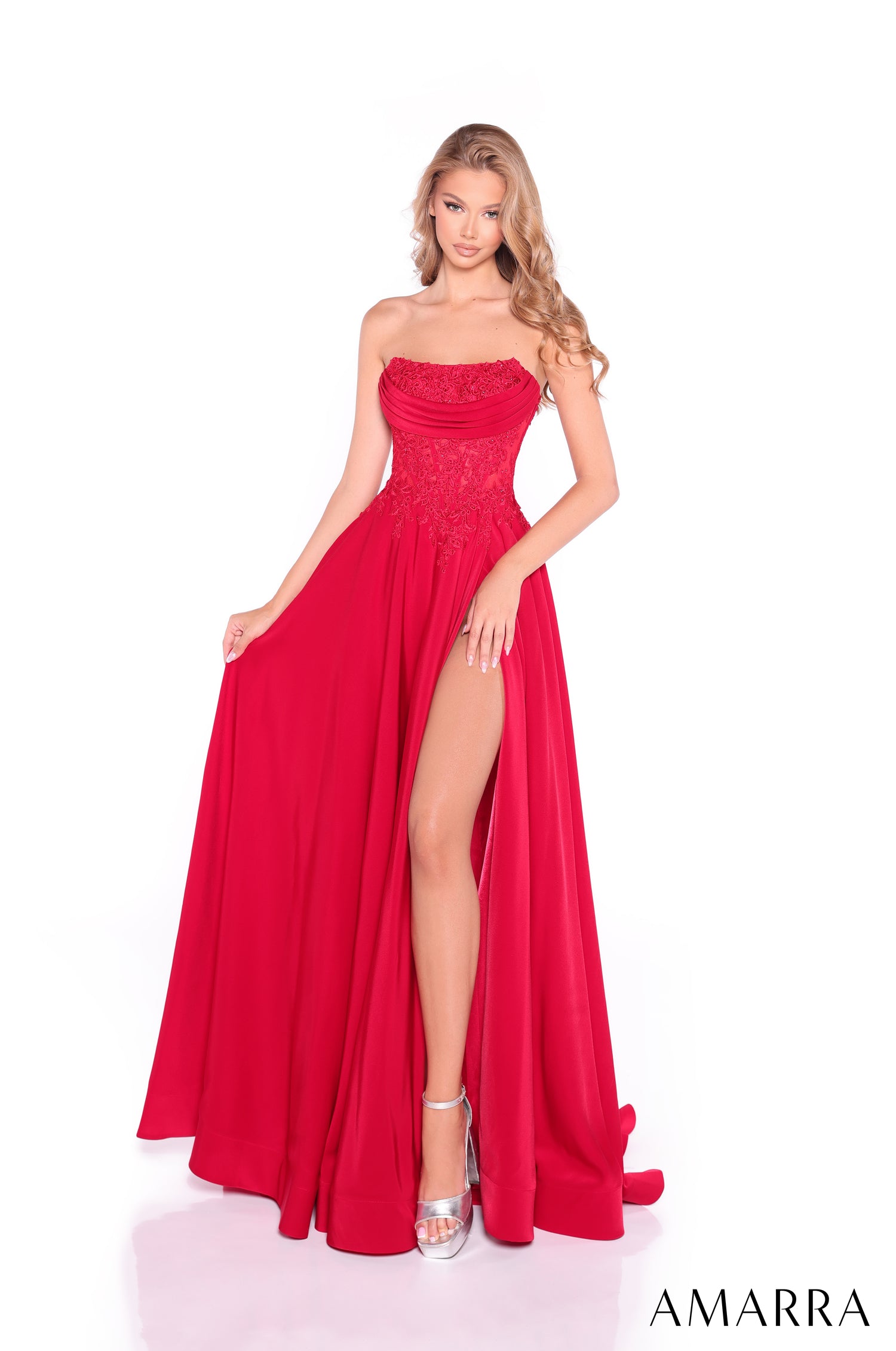 Amarra 89421 | Flowing A-Line Lace Appliqu Bodice Prom Gown AMARRA Amarra 89421 | Flowing A-Line Lace Appliqu Bodice Prom Gown AMARRA