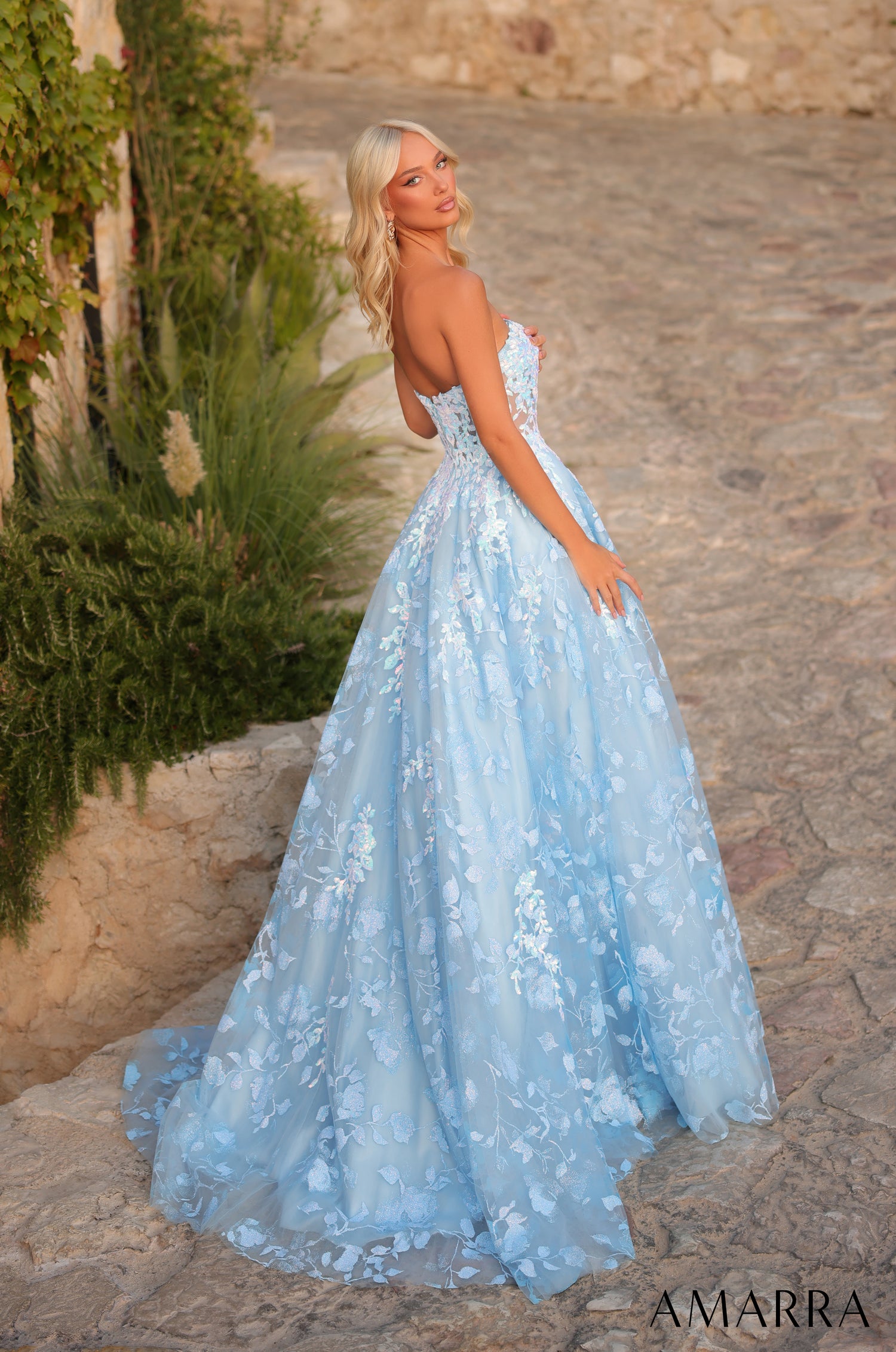 green emerald velvet dress Light Blue Floral Long Prom Dress Split Evening Dress with 3D Flowers US14 / Custom Color